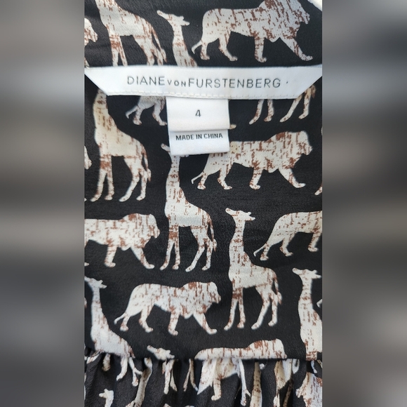 Diane Von Furstenberg African Animal Print Top - Size 4 - Picture 5 of 11